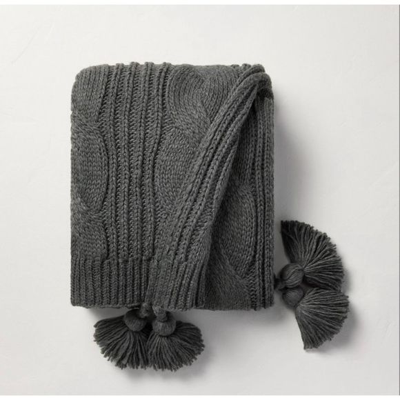 Hearth &Hand with Magnolia Bedding Chunky Cable Knit Throw Blanket